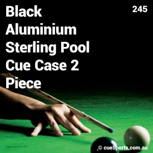 Black Aluminium Sterling Pool Cue Case 2 Piece