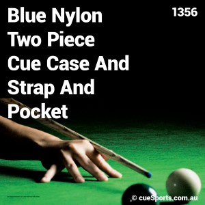 Blue Nylon Two Piece Cue Case And Strap And Pocket