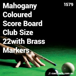Mahogany Coloured Score Board Club Size 22with Brass Markers