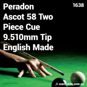 Peradon Ascot 58 Two Piece Cue 9.510mm Tip English Made