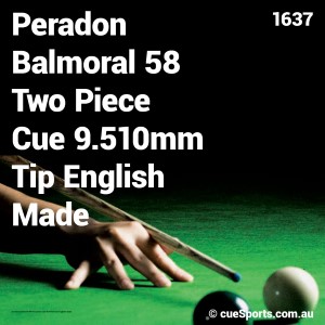 Peradon Balmoral 58 Two Piece Cue 9.510mm Tip English Made