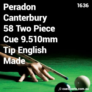 Peradon Canterbury 58 Two Piece Cue 9.510mm Tip English Made