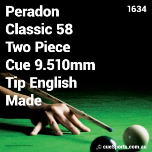 Peradon Classic 58 Two Piece Cue 9.510mm Tip English Made