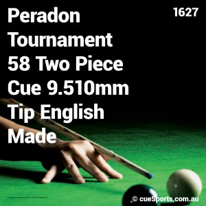 Peradon Tournament 58 Two Piece Cue 9.510mm Tip English Made
