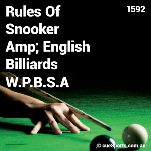 Rules Of Snooker Amp English Billiards W P B S A
