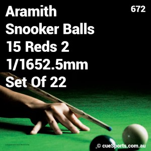 Aramith Snooker Balls 15 Reds 2 1 1652.5mm Set Of 22