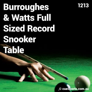 Burroughes Watts Full Sized Record Snooker Table