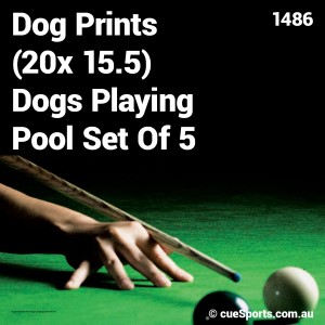 Dog Prints 20x 15.5 Dogs Playing Pool Set Of 5