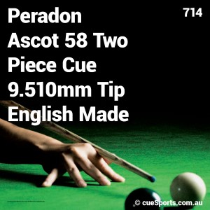 Peradon Ascot 58 Two Piece Cue 9 510mm Tip English Made