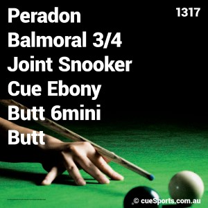 Peradon Balmoral 3 4 Joint Snooker Cue Ebony Butt 6mini Butt