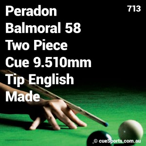 Peradon Balmoral 58 Two Piece Cue 9 510mm Tip English Made