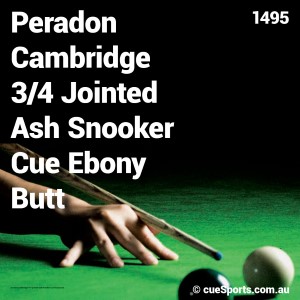 Peradon Cambridge 3 4 Jointed Ash Snooker Cue Ebony Butt