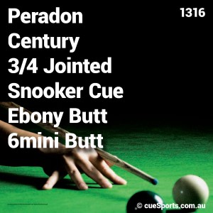 Peradon Century 3 4 Jointed Snooker Cue Ebony Butt 6mini Butt