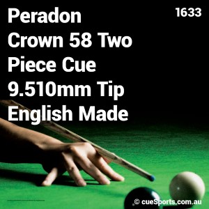 Peradon Crown 58 Two Piece Cue 9.510mm Tip English Made
