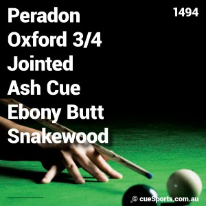 Peradon Oxford 3 4 Jointed Ash Cue Ebony Butt Snakewood