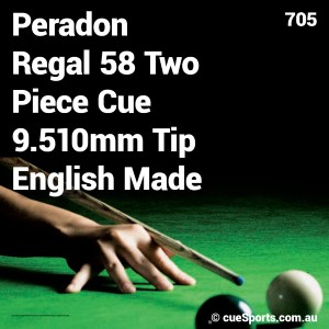 Peradon Regal 58 Two Piece Cue 9 510mm Tip English Made