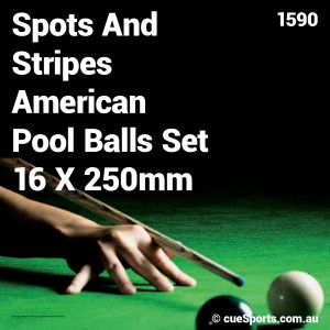 Spots And Stripes American Pool Balls Set 16 X 250mm
